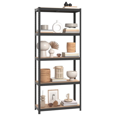 vidaXL 5-Layer Storage Shelf Anthracite Steel and Engineered Wood