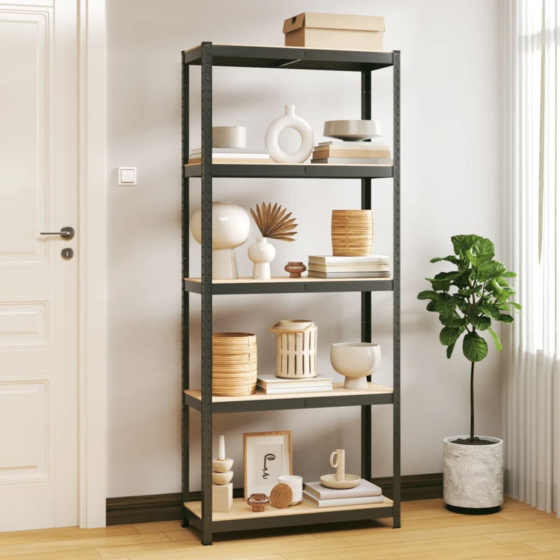vidaXL 5-Layer Storage Shelf Anthracite Steel and Engineered Wood