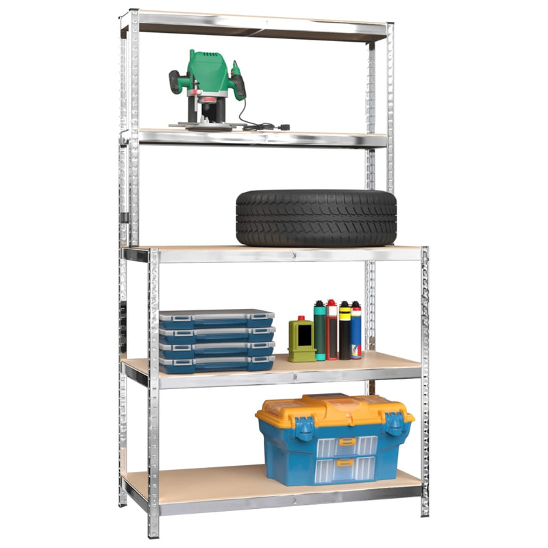 vidaXL 5-Layer Work Table with Shelves Anthracite Steel and Engineered Wood