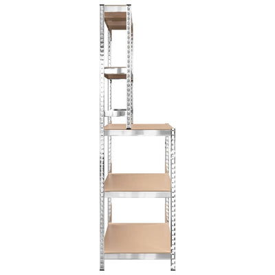 vidaXL 5-Layer Work Table with Shelves Anthracite Steel and Engineered Wood