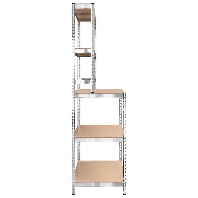 vidaXL 5-Layer Work Table with Shelves Anthracite Steel and Engineered Wood