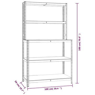 vidaXL 5-Layer Work Table with Shelves Anthracite Steel and Engineered Wood