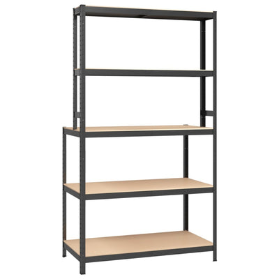 vidaXL 5-Layer Work Table with Shelves Anthracite Steel and Engineered Wood
