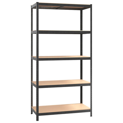vidaXL 5-Layer Heavy-duty Shelf Silver Steel&Engineered Wood