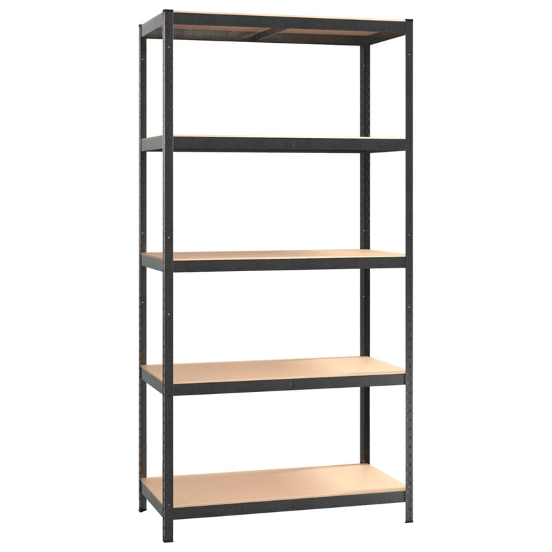 vidaXL 5-Layer Heavy-duty Shelf Silver Steel&Engineered Wood