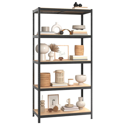 vidaXL 5-Layer Heavy-duty Shelf Silver Steel&Engineered Wood