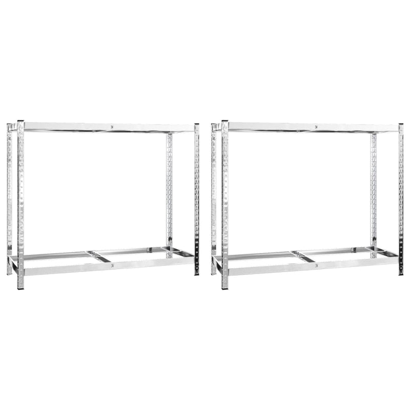vidaXL 2-Layer Tire Racks 2 pcs Silver 110x40x180 cm Steel