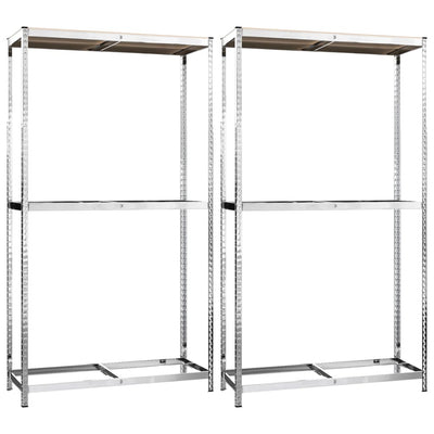 vidaXL 2-Layer Tire Racks 2 pcs Silver 110x40x180 cm Steel