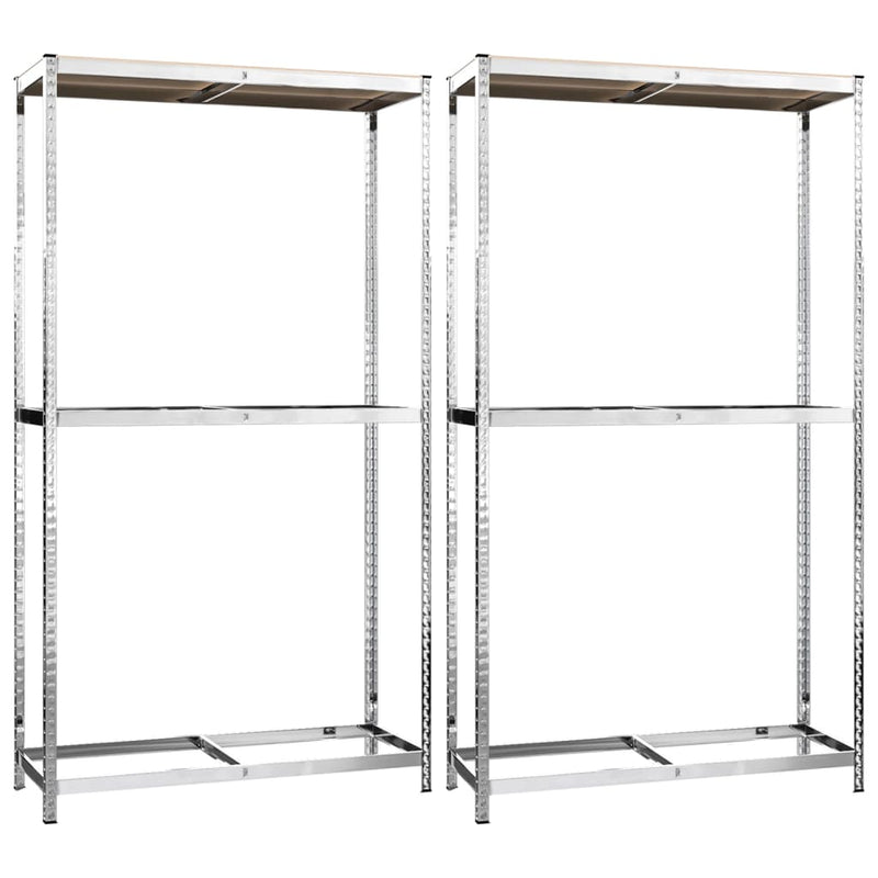 vidaXL 2-Layer Tire Racks 2 pcs Silver 110x40x180 cm Steel