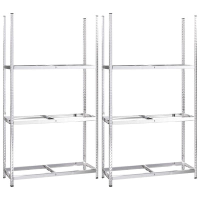 vidaXL 2-Layer Tire Rack Silver 110x40x110 cm Steel
