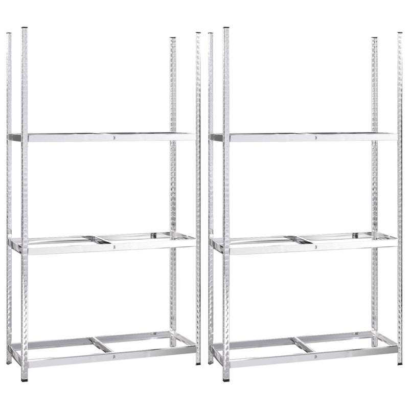 vidaXL 2-Layer Tire Rack Silver 110x40x110 cm Steel