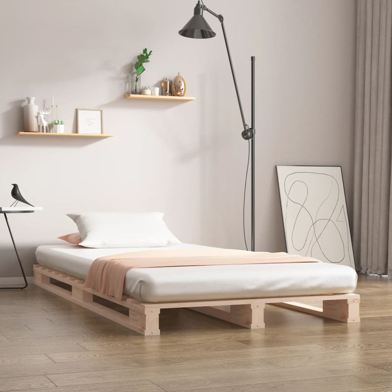 vidaXL Pallet Bed without Mattress White 100x200 cm Solid Wood