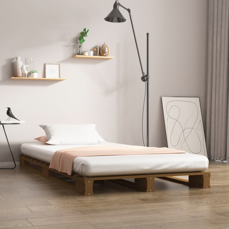 vidaXL Pallet Bed without Mattress White 100x200 cm Solid Wood