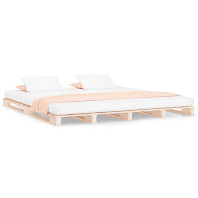 vidaXL Pallet Bed without Mattress Black 135x190 cm Solid Wood
