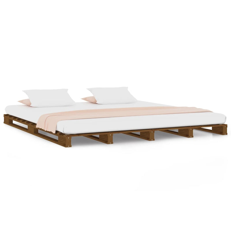 vidaXL Pallet Bed without Mattress Black 135x190 cm Solid Wood