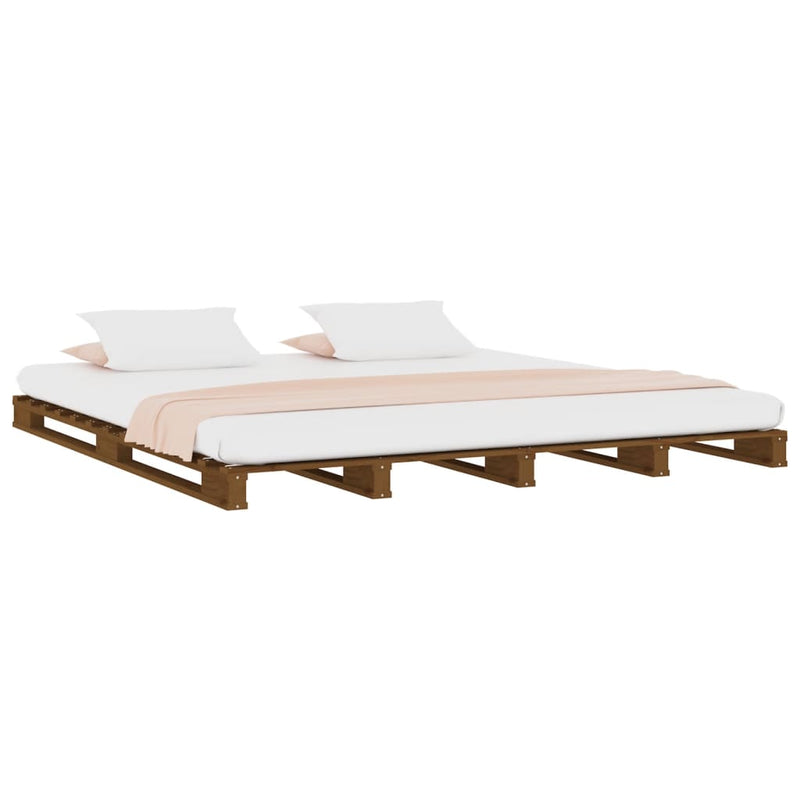 vidaXL Pallet Bed without Mattress Black 135x190 cm Solid Wood