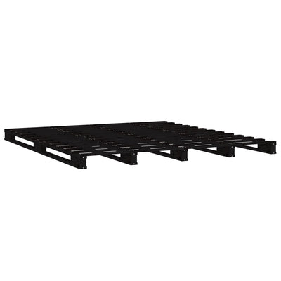 vidaXL Pallet Bed without Mattress Black 135x190 cm Solid Wood