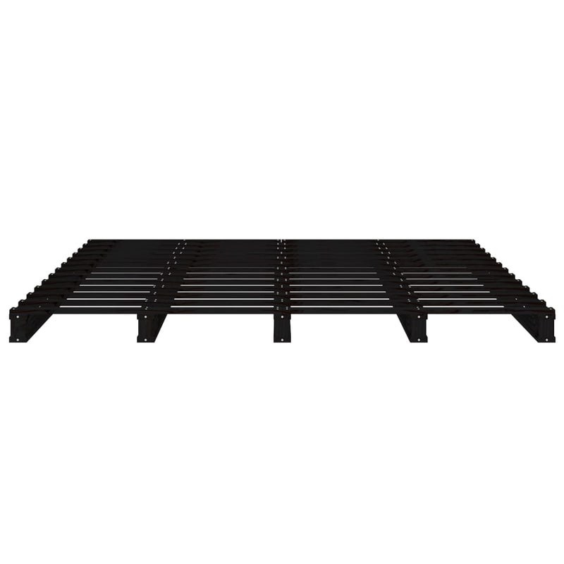 vidaXL Pallet Bed without Mattress Black 135x190 cm Solid Wood