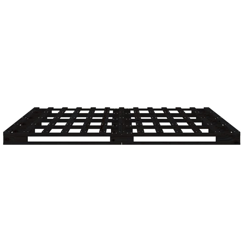 vidaXL Pallet Bed without Mattress Black 135x190 cm Solid Wood