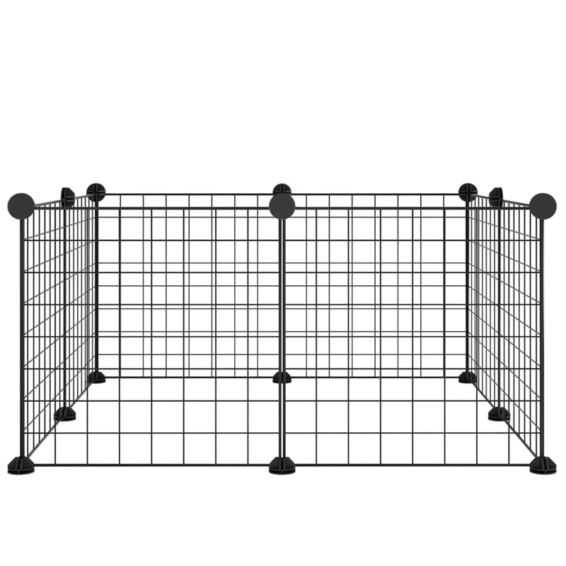 vidaXL 8-Panel Pet Cage Black 35x35 cm Steel