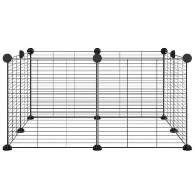vidaXL 8-Panel Pet Cage Black 35x35 cm Steel