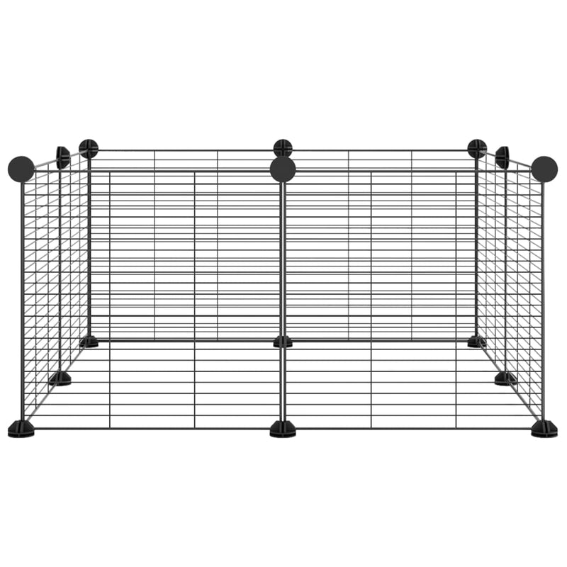 vidaXL 8-Panel Pet Cage Black 35x35 cm Steel