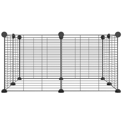 vidaXL 8-Panel Pet Cage Black 35x35 cm Steel