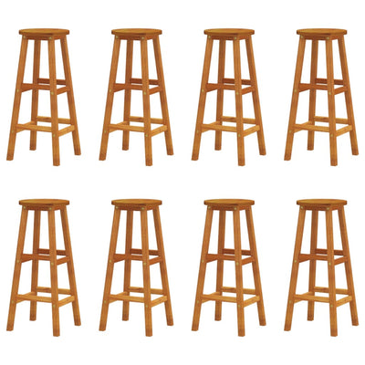 vidaXL Bar Stools 8 pcs Solid Wood Acacia
