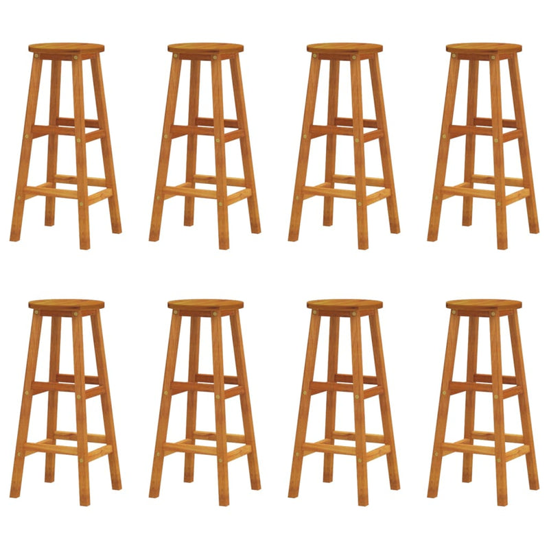 vidaXL Bar Stools 8 pcs Solid Wood Acacia