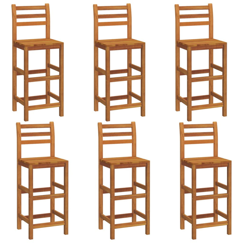 vidaXL Bar Stools 6 pcs Solid Wood Acacia