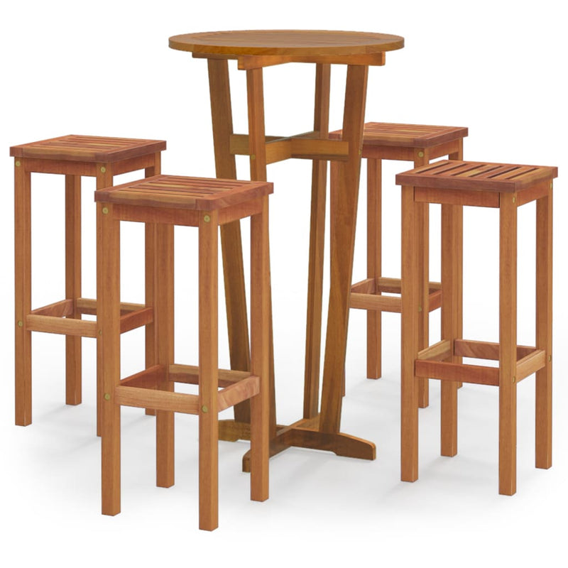 vidaXL 5 Piece Garden Bar Set Solid Wood Acacia