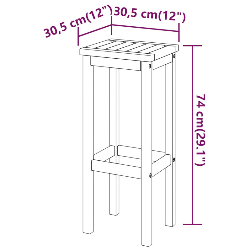 vidaXL 5 Piece Garden Bar Set Solid Wood Acacia