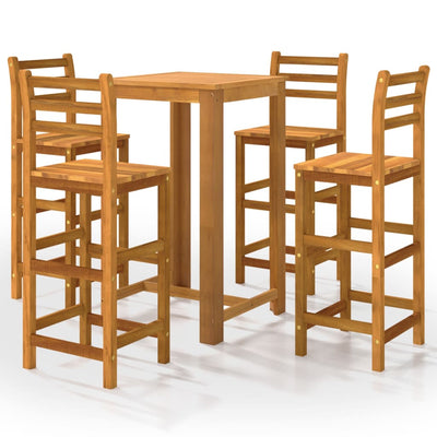 vidaXL 5 Piece Garden Bar Set Solid Wood Acacia