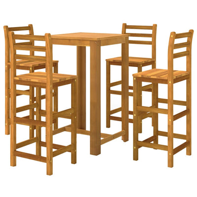 vidaXL 5 Piece Garden Bar Set Solid Wood Acacia