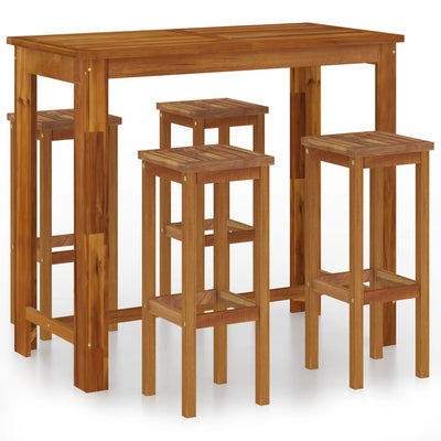 vidaXL 7 Piece Garden Bar Set Solid Wood Acacia