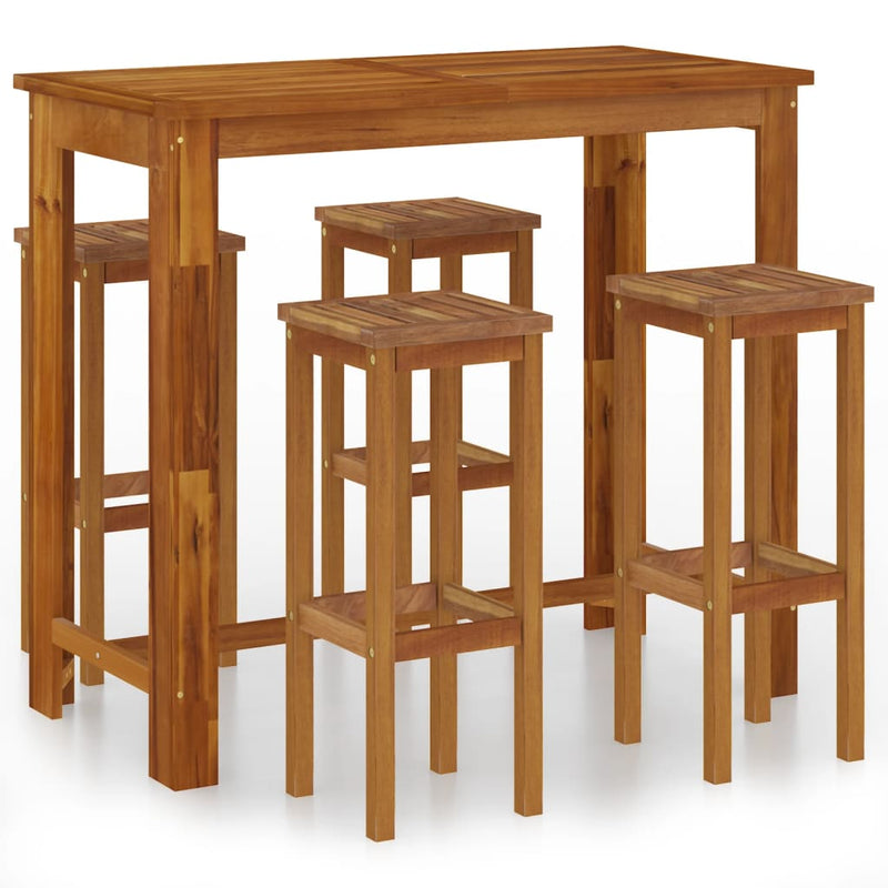 vidaXL 7 Piece Garden Bar Set Solid Wood Acacia