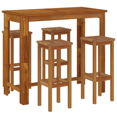 vidaXL 7 Piece Garden Bar Set Solid Wood Acacia