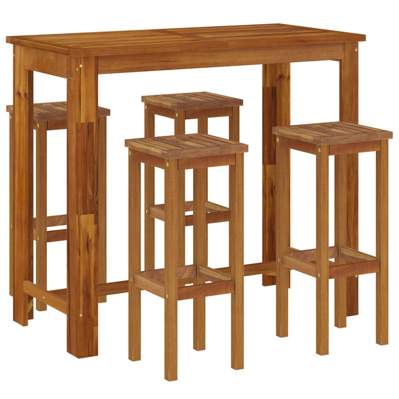 vidaXL 7 Piece Garden Bar Set Solid Wood Acacia