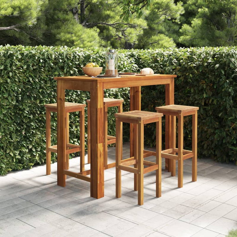 vidaXL 7 Piece Garden Bar Set Solid Wood Acacia