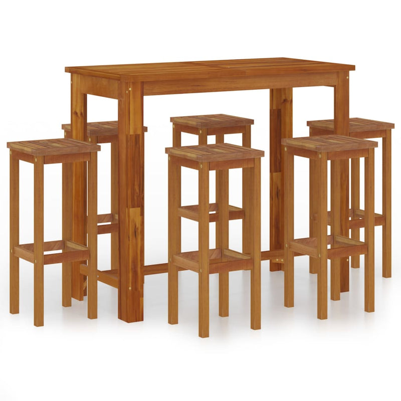 vidaXL 7 Piece Garden Bar Set Solid Wood Acacia