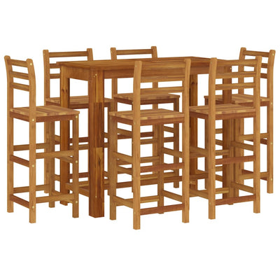 vidaXL 7 Piece Garden Bar Set Solid Wood Acacia