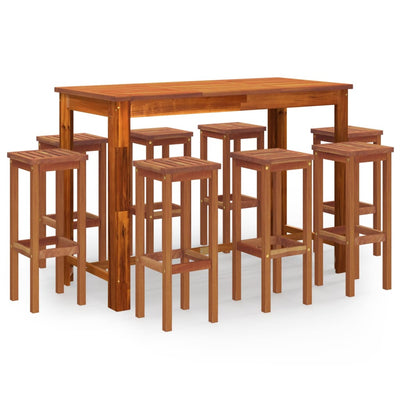 vidaXL 7 Piece Garden Bar Set Solid Wood Acacia