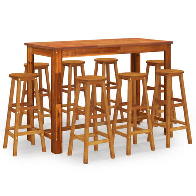 vidaXL 7 Piece Garden Bar Set Solid Wood Acacia