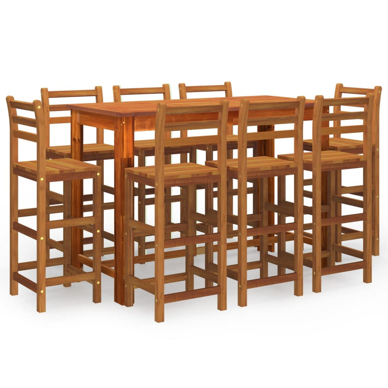 vidaXL 7 Piece Garden Bar Set Solid Wood Acacia