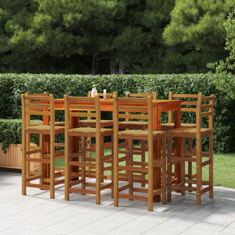 vidaXL 7 Piece Garden Bar Set Solid Wood Acacia
