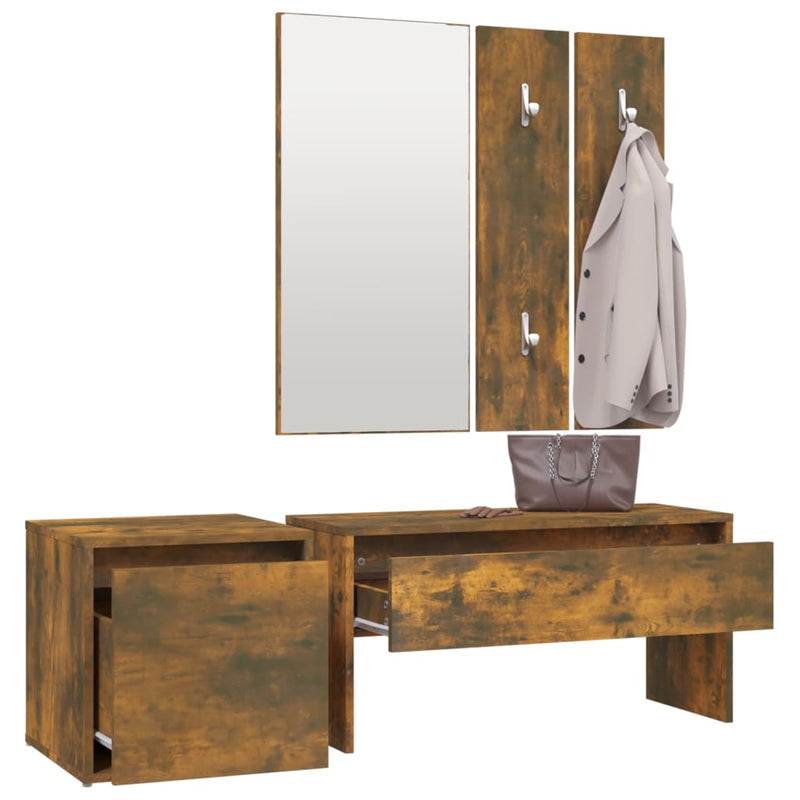 vidaXL Hallway Furniture Set Grey Sonoma Engineered Wood