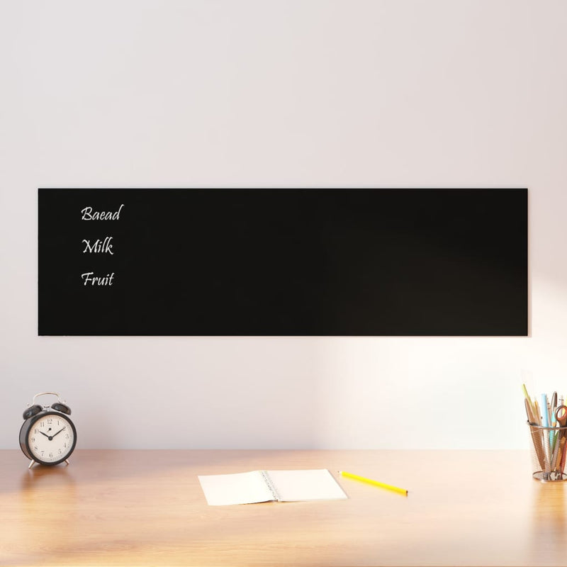 vidaXL Wall-mounted Magnetic Board Black 40x30 cm Tempered Glass