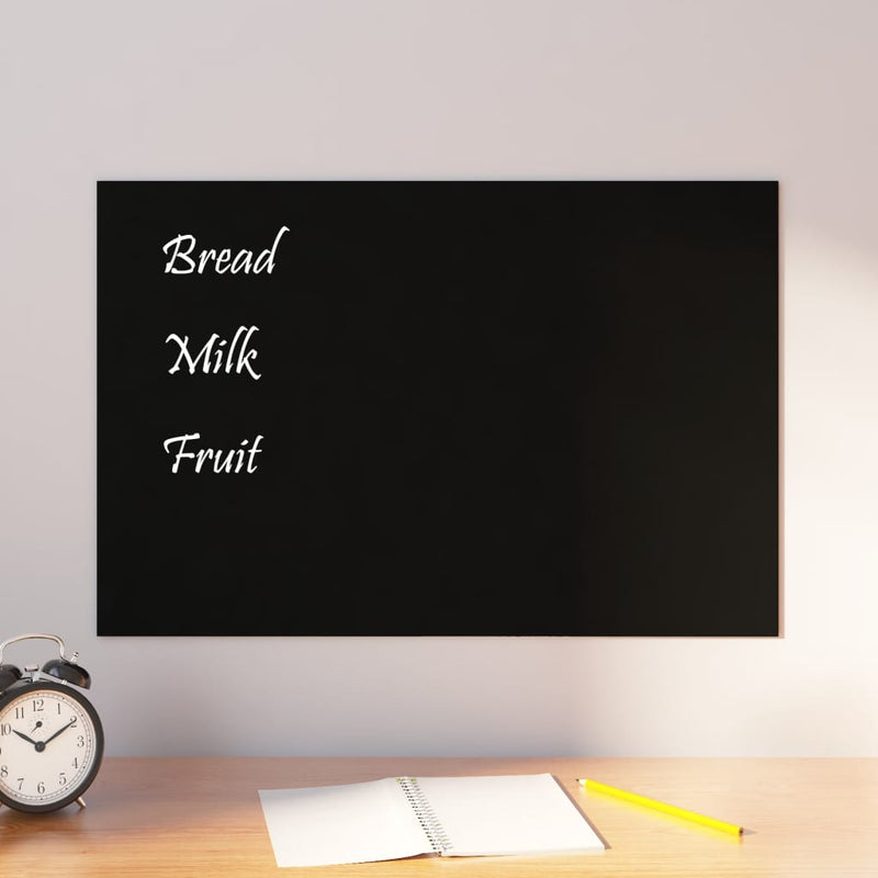 vidaXL Wall-mounted Magnetic Board Black 40x40 cm Tempered Glass