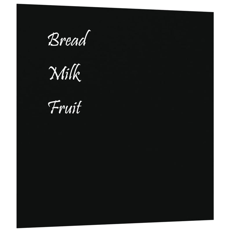 vidaXL Wall-mounted Magnetic Board Black 40x40 cm Tempered Glass