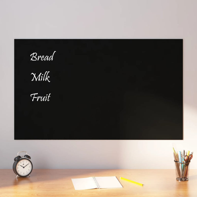vidaXL Wall-mounted Magnetic Board Black 40x40 cm Tempered Glass